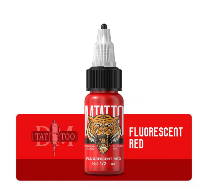 Тату фарба DM Tattoo ink флуоресцентна RED 15 мл