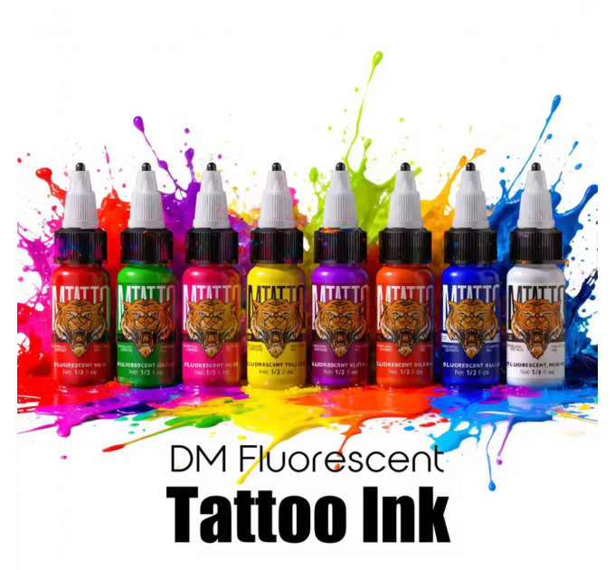 Тату фарба DM Tattoo ink флуоресцентна WHITE 15 мл