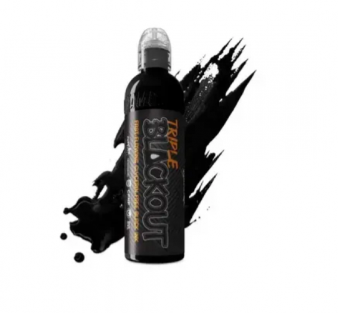 Тату краска World Famous ink  Triple Blackout 15 ml