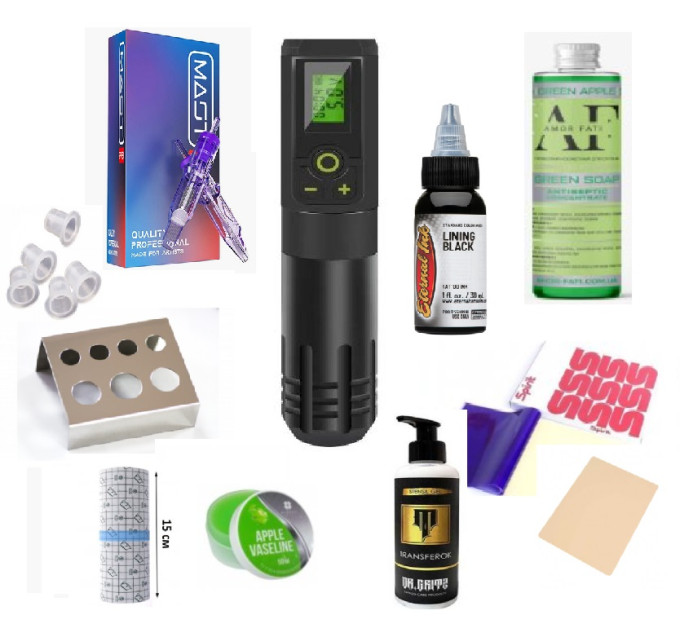 Тату набор для новичка с беспроводной машинкой Portex Gen S Blak