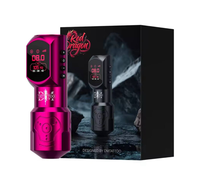 Бездротова тату машинка DMTATTOO RED-DRAGON pink