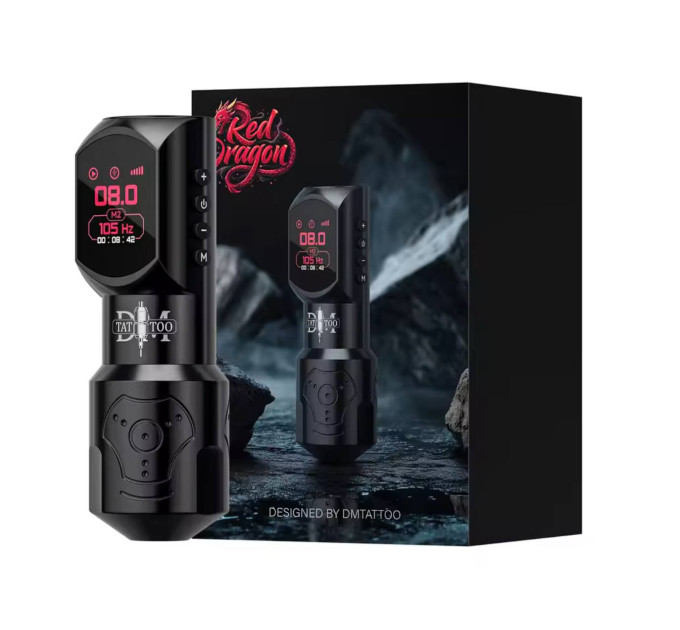 Беспроводная тату машинка DMTATTOO RED-DRAGON Black