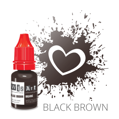 BLACK BROWN пигмент для ПМ бровей, "Wizart" organic 10ml