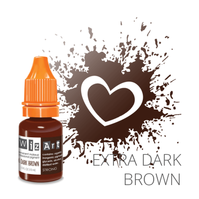 Extra Dark Brown, пигмент для ПМ бровей, "Wizart" 10ml