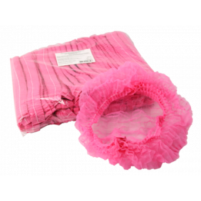 Шапочка косметологічна одноразова рожева 20шт