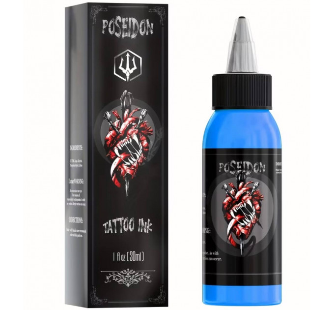 Тату краска POSEIDON TRUE BLUE 30 мл