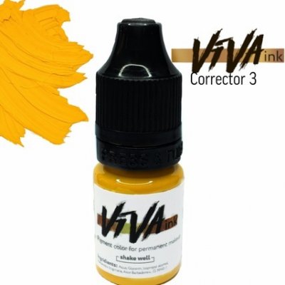 Пігмент для татуажу жовтий VIVA ink Corrector #3 6ml